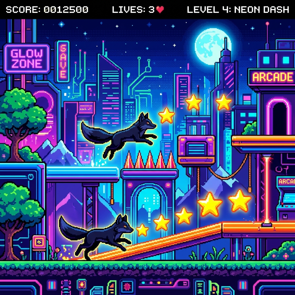 Bud's Odyssey: Cyber-Fox Runner & Retro Platformer