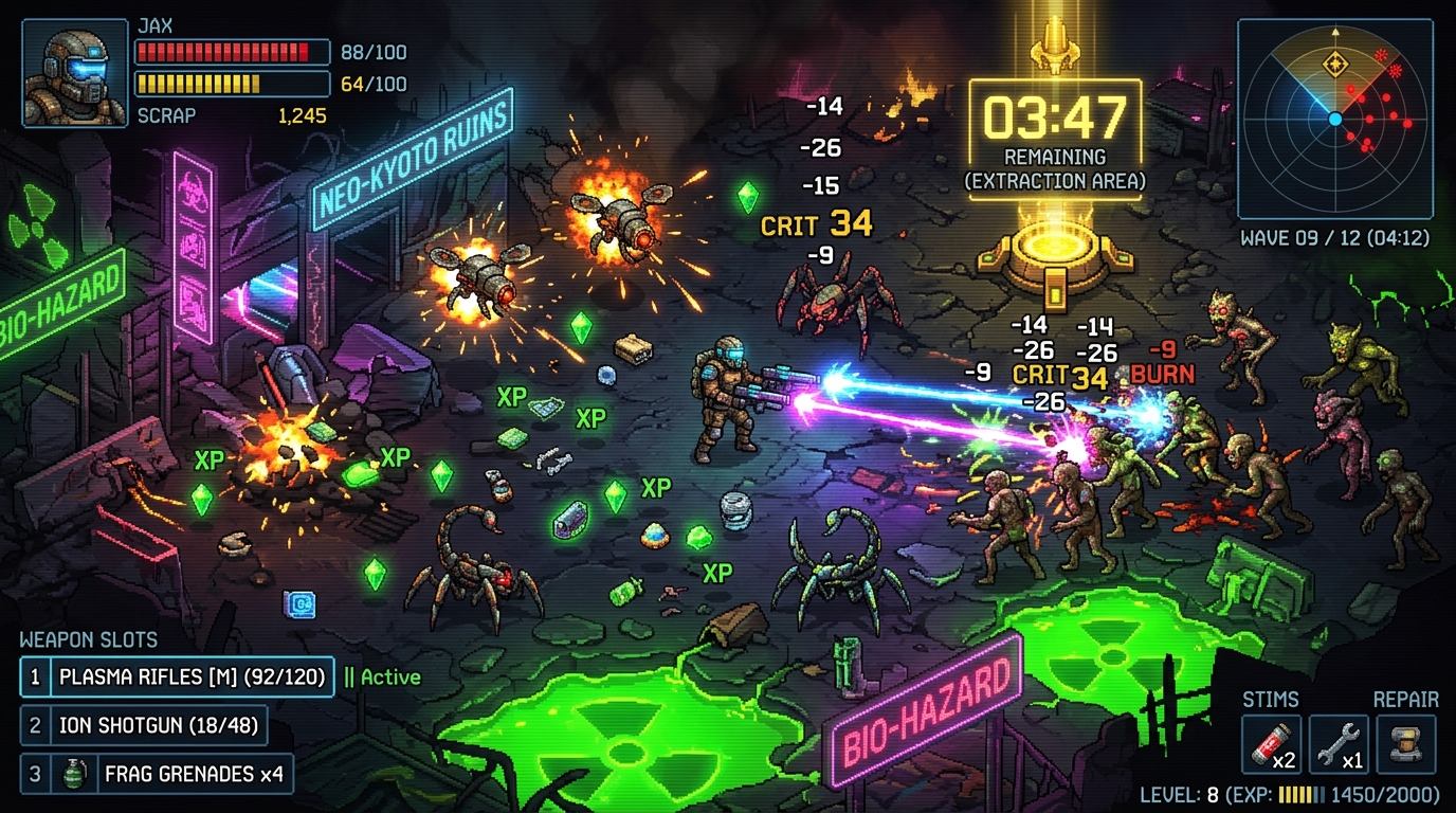 Vortex: Wasteland Survivor — Open-World Roguelite Extraction Shooter